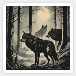 Wolves in the Woods Sticker